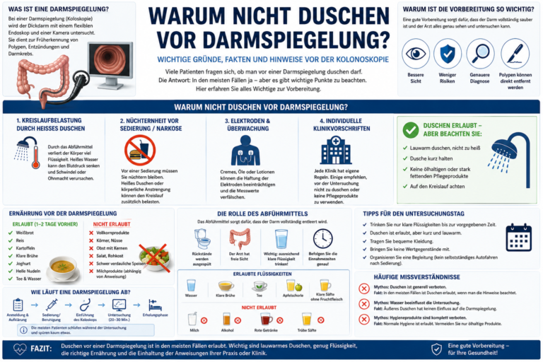 Warum nicht duschen vor Darmspiegelung