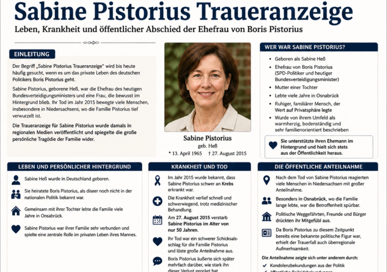 Sabine Pistorius Traueranzeige